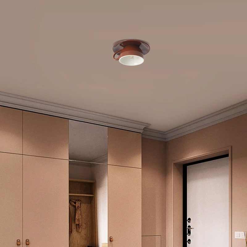 Art Deco Ceramic Ceiling Light - 7-Color Options Cup Design for Bedroom